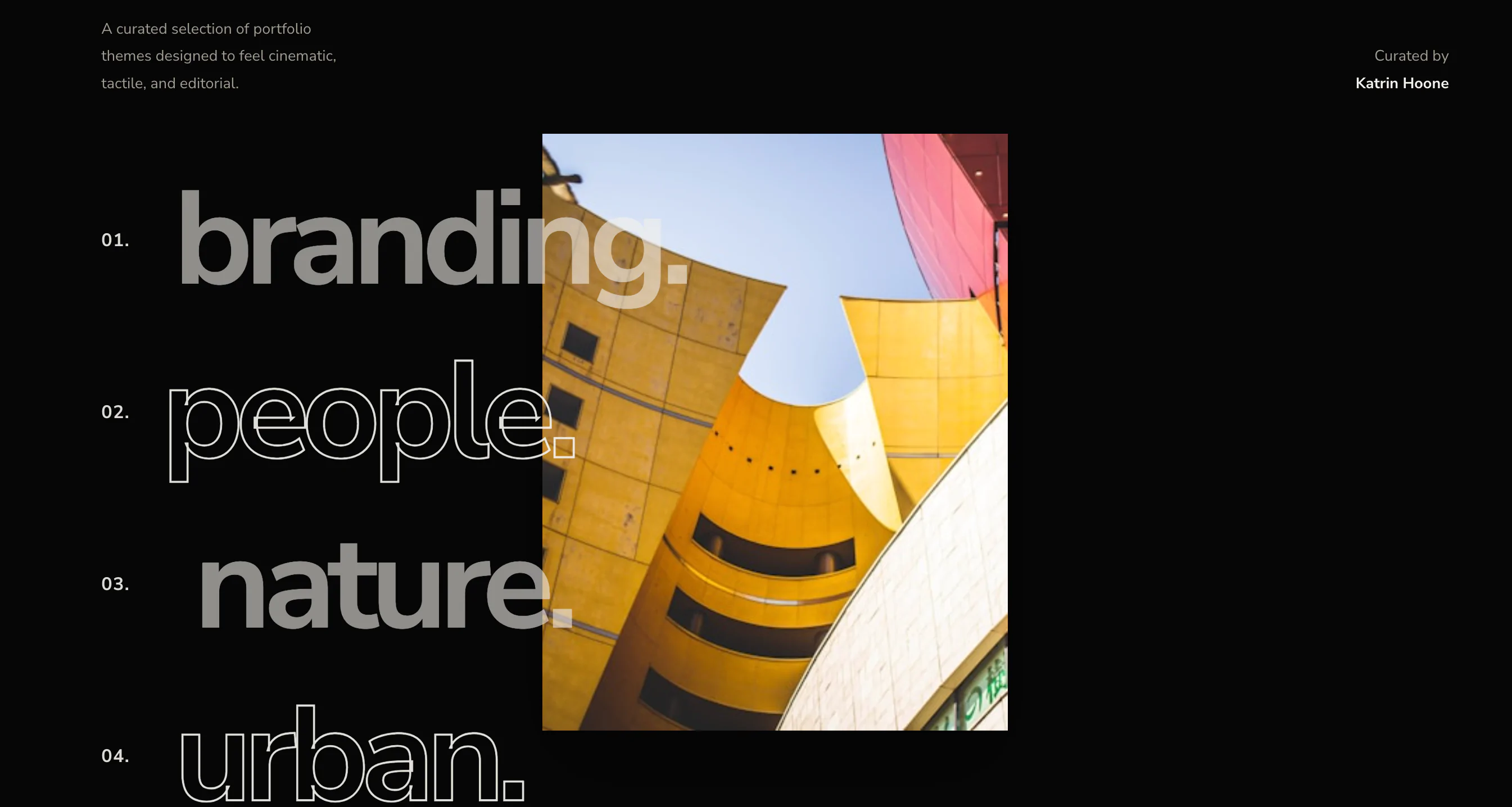 Awwwards-Style Portfolio Categories Showcase | Redesignee
