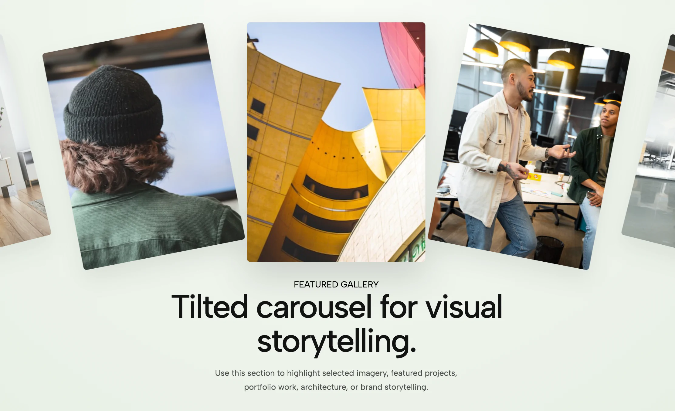 Tilted Infinite Gallery Slider | Redesignee