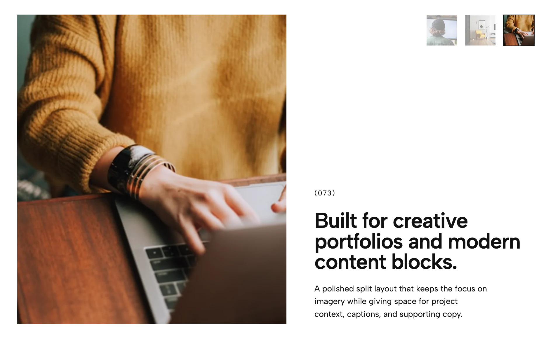 Split Portfolio Carousel | Redesignee