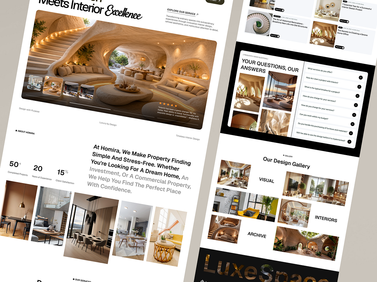Luxury Interior Design Studio Website UI/UX Design Image 2