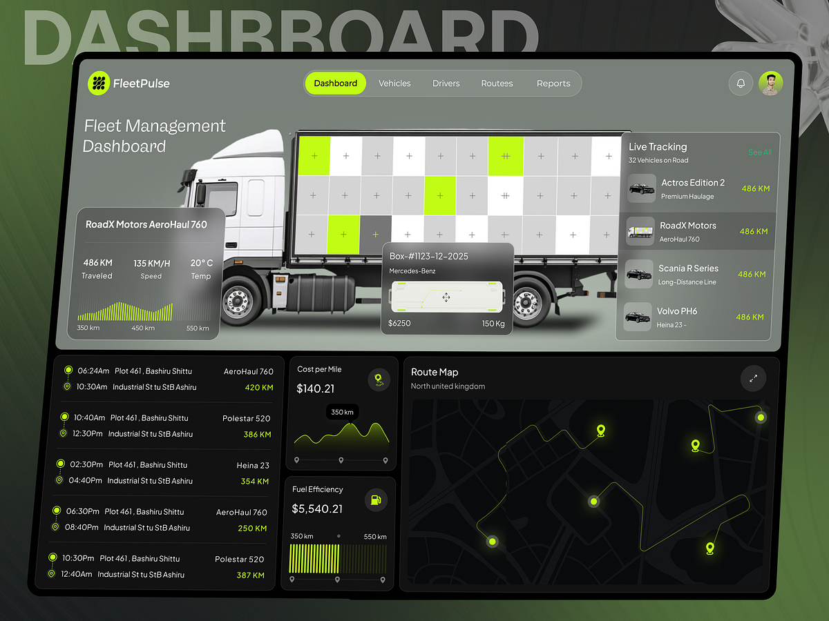 FleetPulse Modern Fleet Management Dashboard
