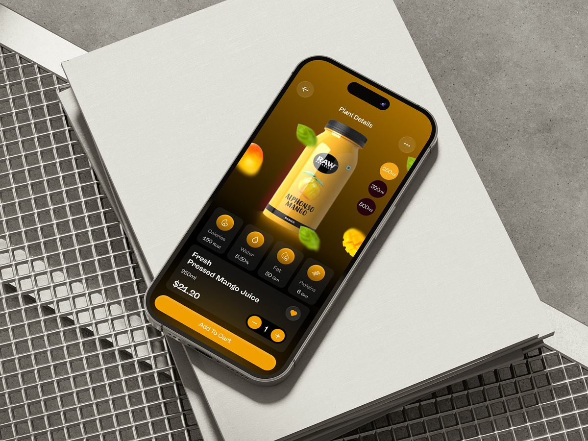 Modern Juice Delivery App UI Design | 3D Mobile Ecommerce App Image 1