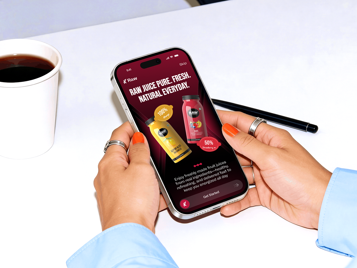 Modern Juice Delivery App UI Design | 3D Mobile Ecommerce App Image 3