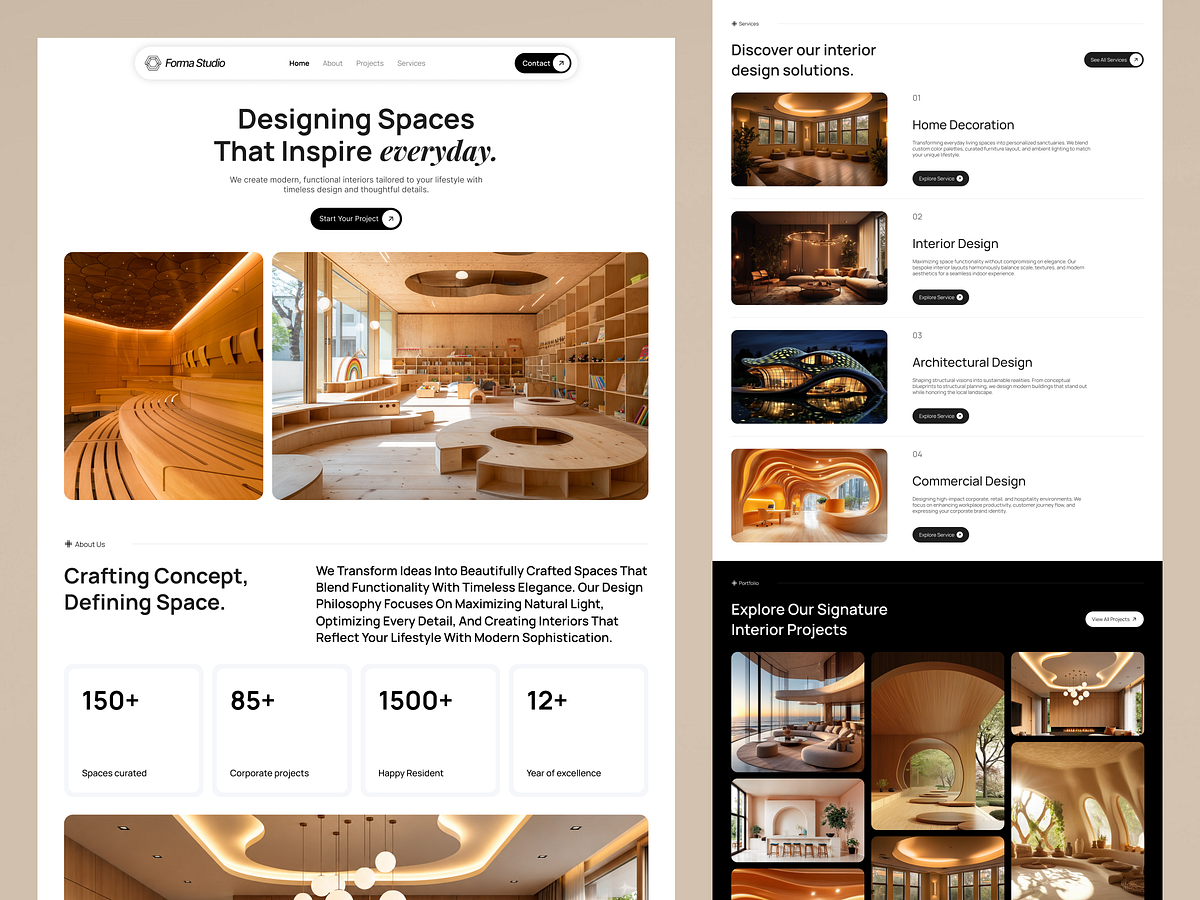 Forma Studio Luxury Interior Design Website Concept