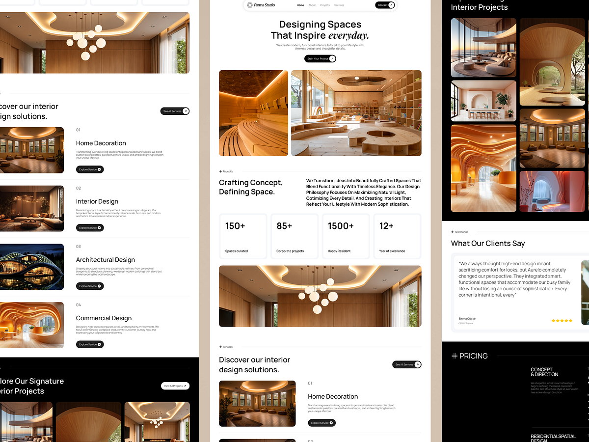 Forma Studio Luxury Interior Design Website Concept Image 1