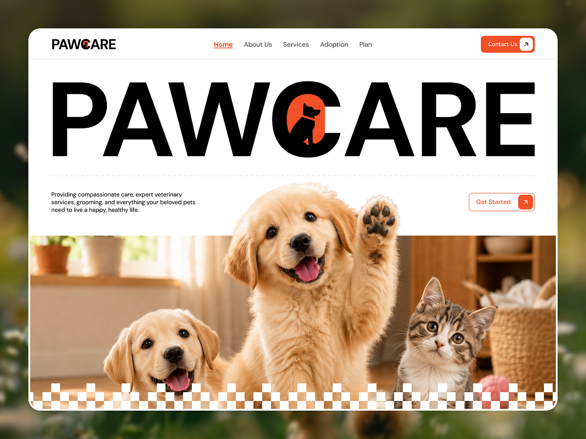 Modern Pet Care & Veterinary Website UI Design