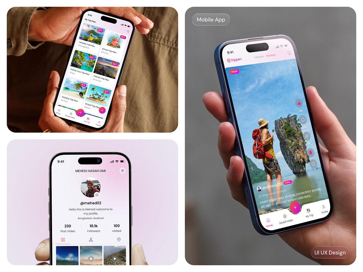 Trip Planner & Travel Social App UI Design