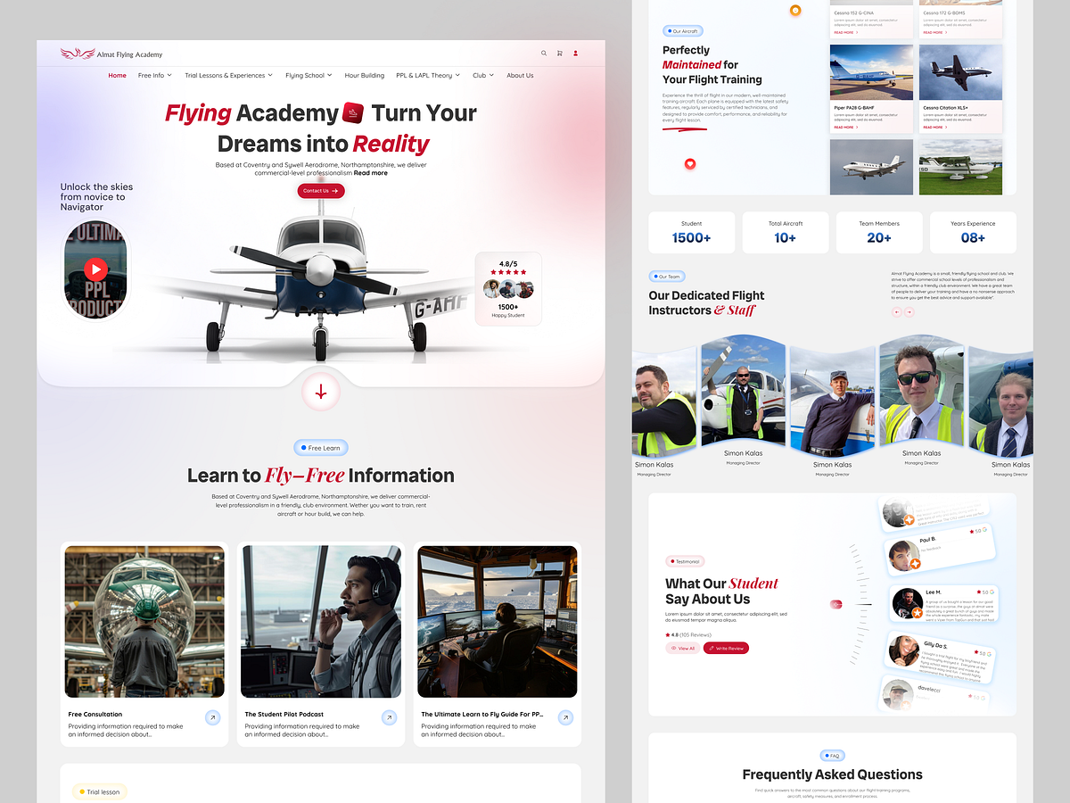 Almat Flying Academy Aviation & Flight Training Website UI/UX Image 0
