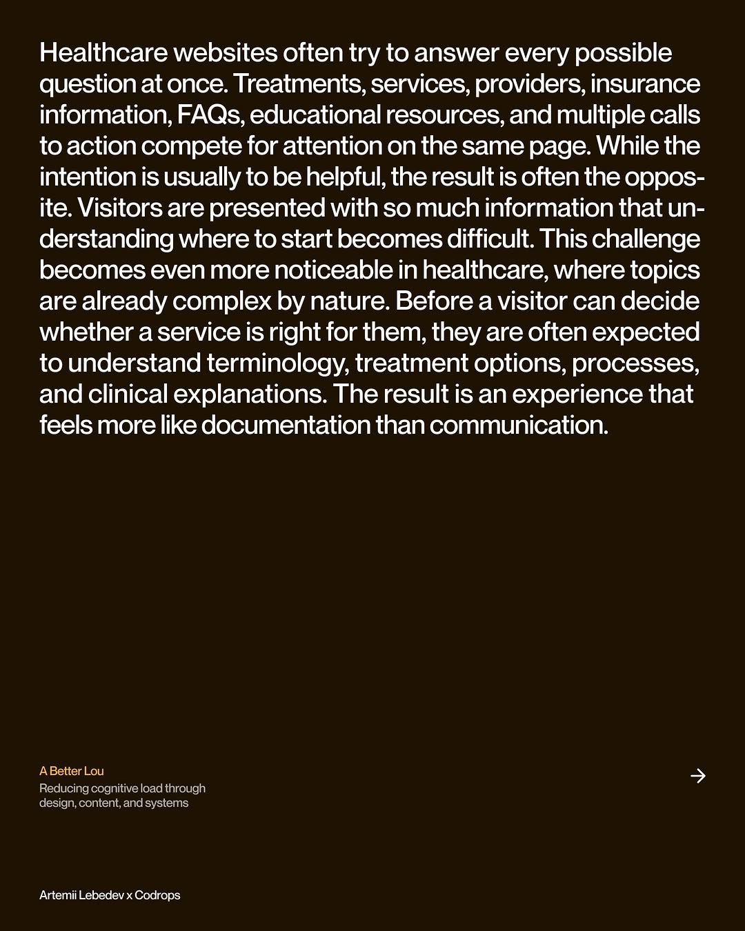 Designing A Better Lou: Reducing Cognitive Load Through Design, Content, and Systems Image 0