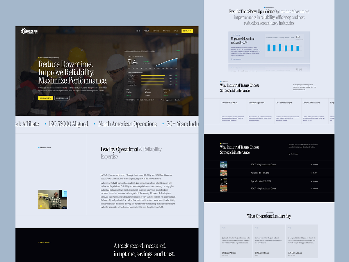 Strategic Maintenance — Industrial Consulting Website Redesign