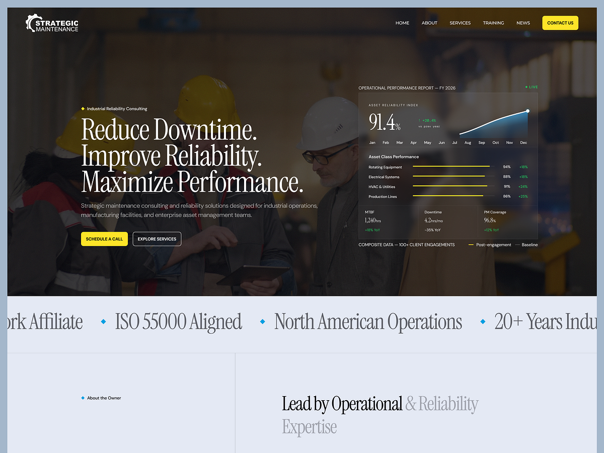 Strategic Maintenance — Industrial Consulting Website Redesign Image 1