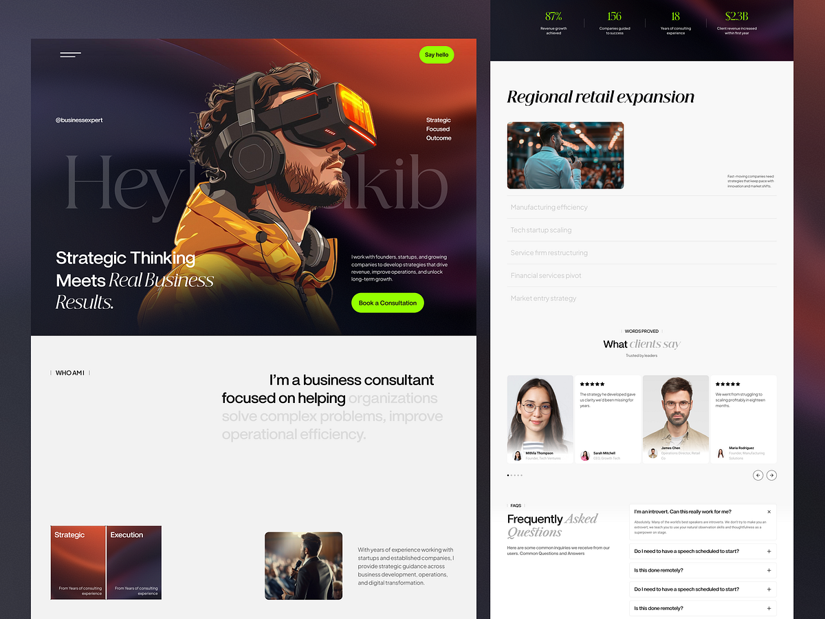 Business Consultant Portfolio – UI/UX Design Image 0
