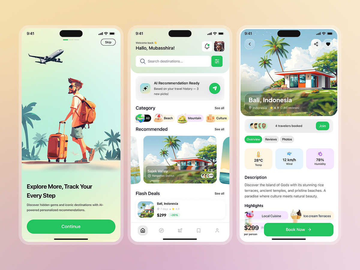 AI Travel App – UI/UX Design Image 1