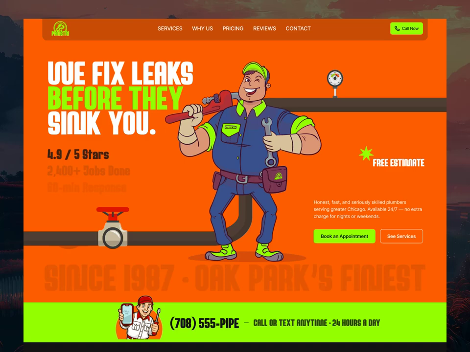 Panstri-Plumbing Service Landing Page Image 1