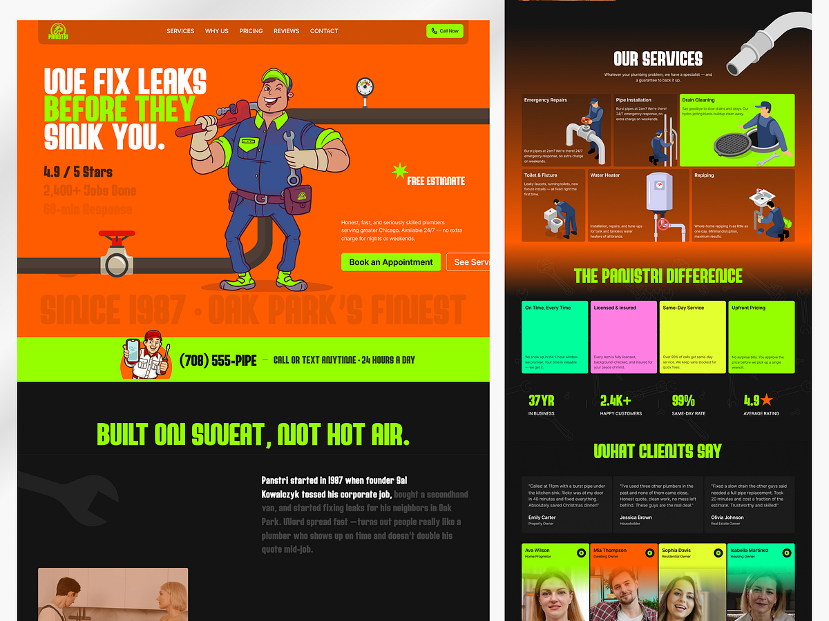 Panstri-Plumbing Service Landing Page Image 2