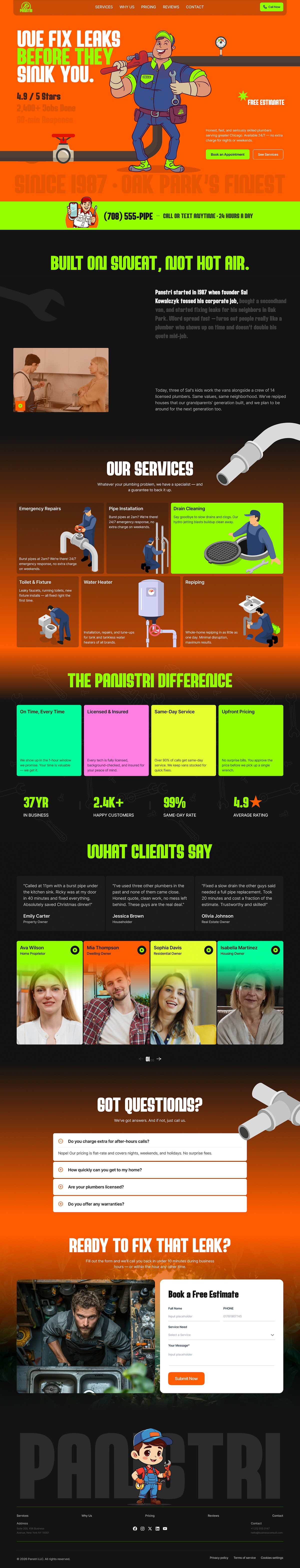 Panstri-Plumbing Service Landing Page Image 3