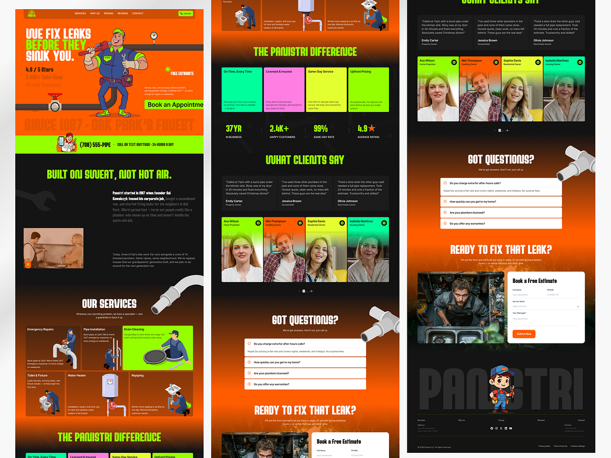 Panstri-Plumbing Service Landing Page Image 4