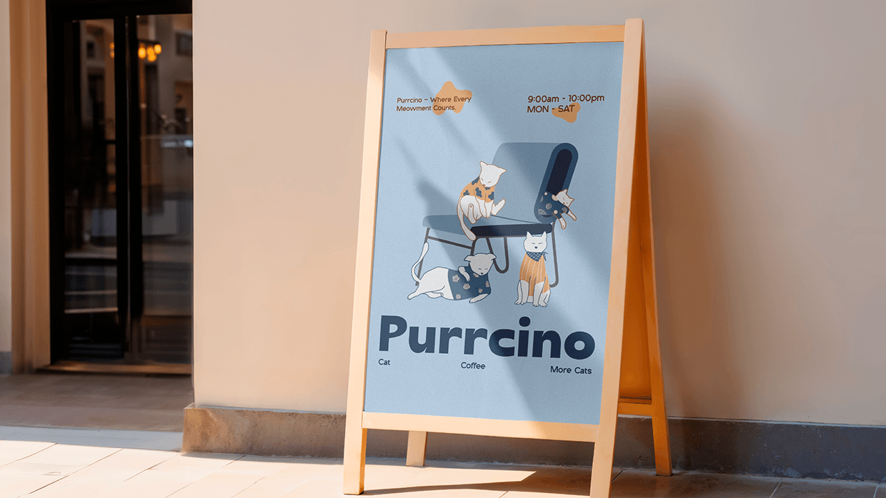 Purrcino - Coffee and Cats House Brand Identity Image 8