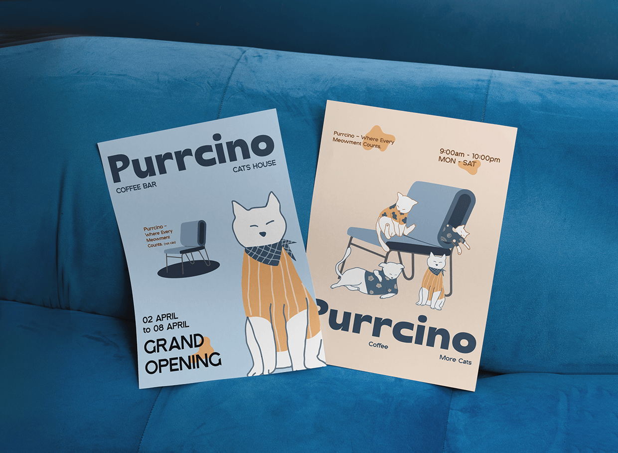 Purrcino - Coffee and Cats House Brand Identity Image 15