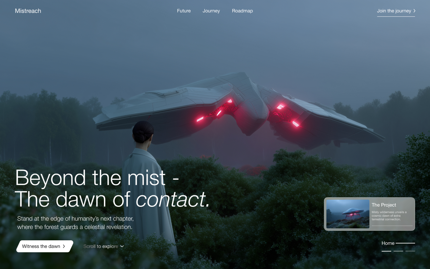 Misty forests meet a cosmic dawn inside @framer 🛸🛸