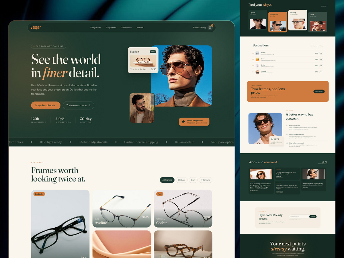 Vesper — Eyewear E-Commerce Website