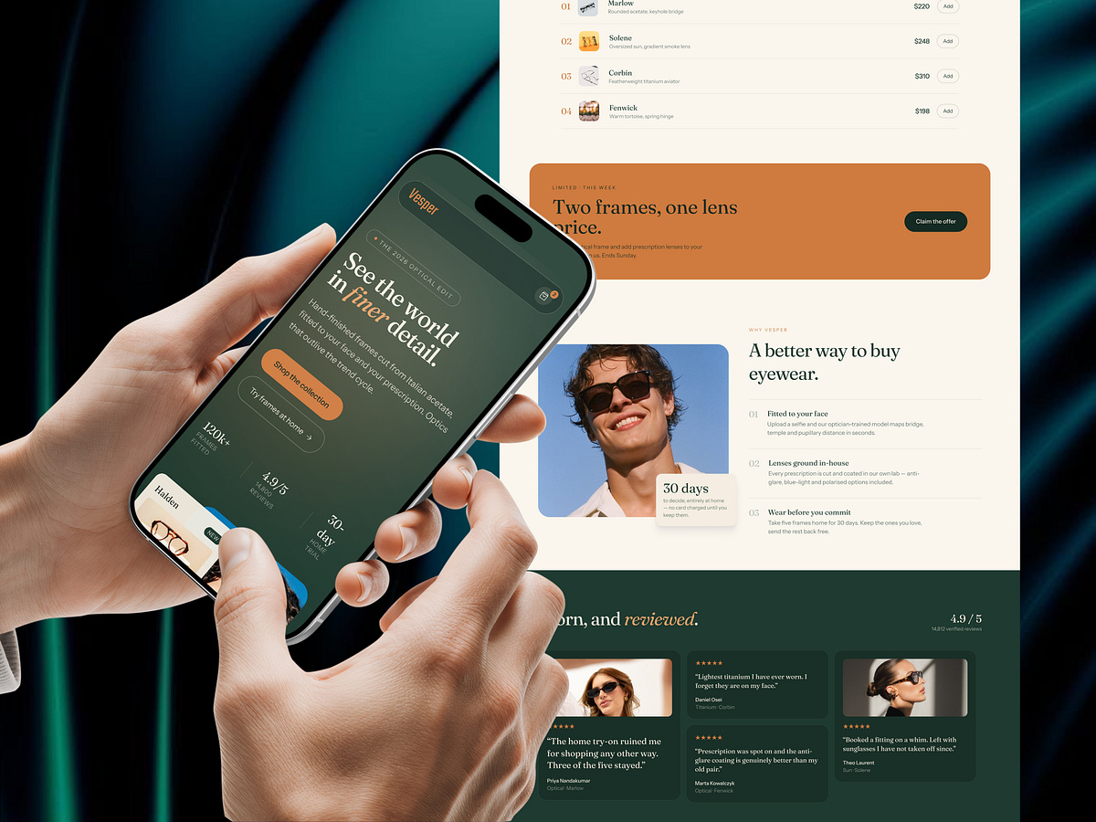 Vesper — Eyewear E-Commerce Website Image 1