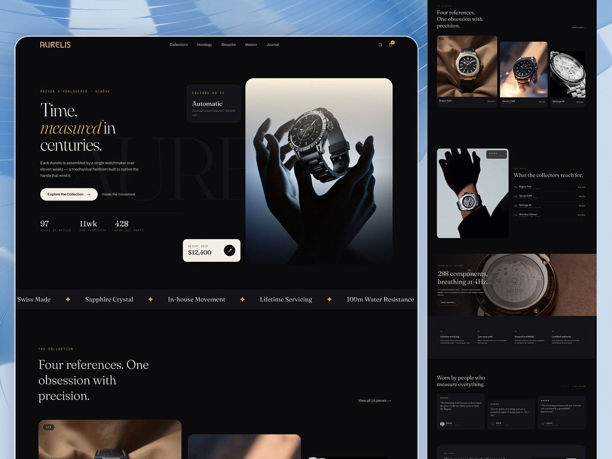 Luxury Watch E-commerce Product Website Design