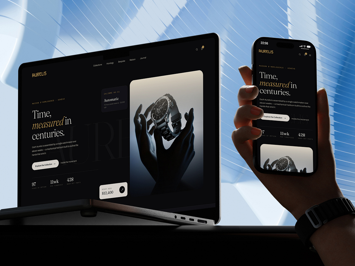 Luxury Watch E-commerce Product Website Design Image 2