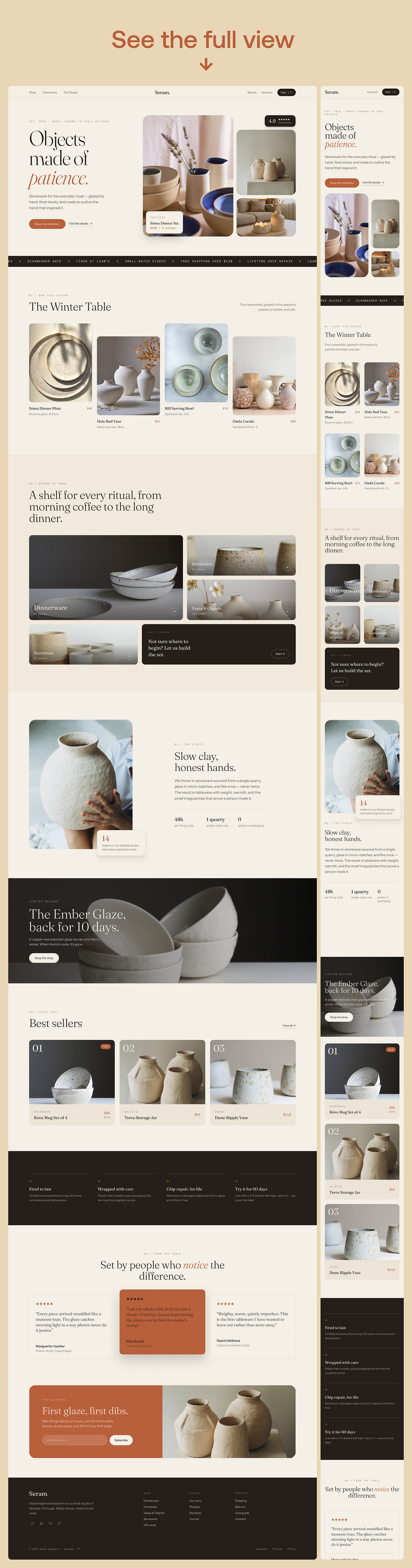 Stoneware E-commerce Product Website UI/UX Image 1