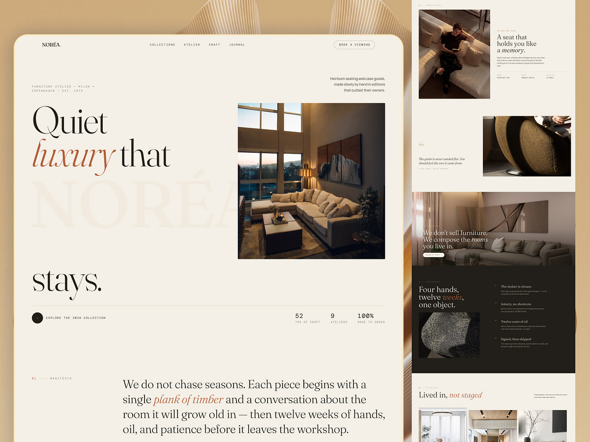 NORÉA. | Furniture Atelier Website UI/UX and Development Image 2