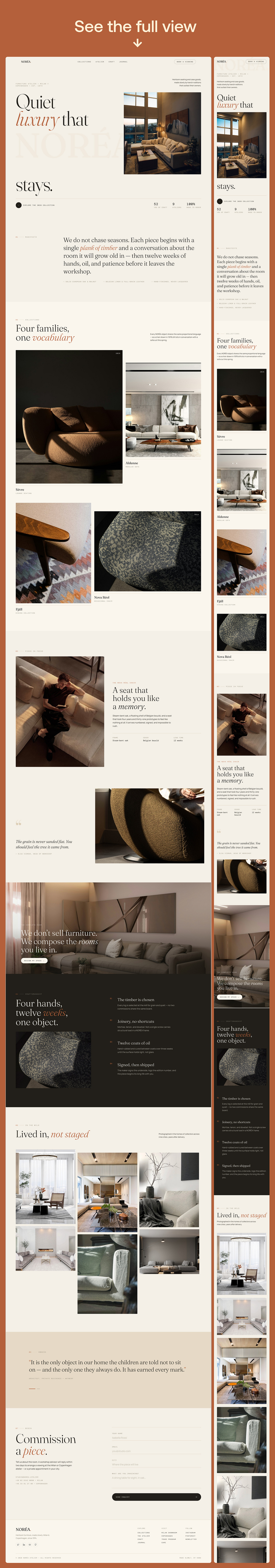 NORÉA. | Furniture Atelier Website UI/UX and Development Image 3