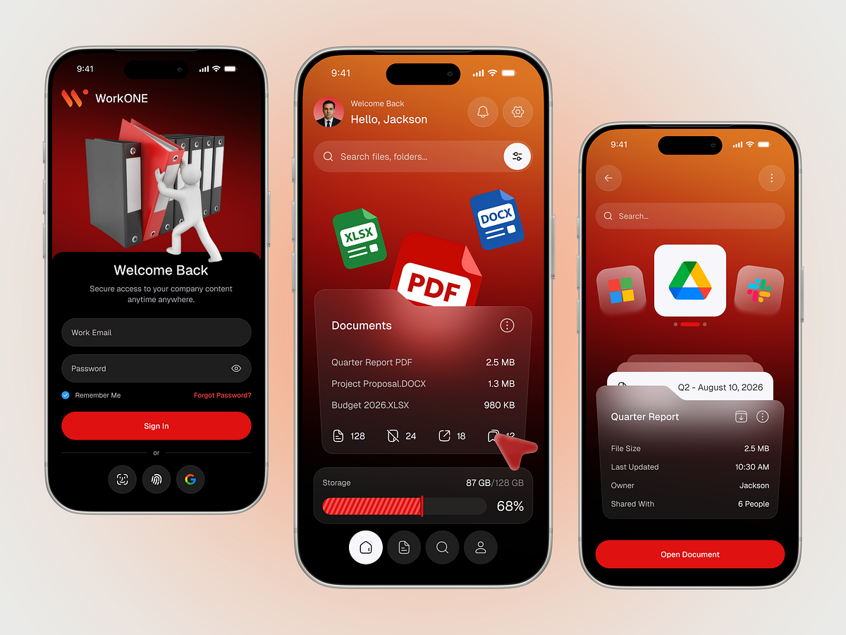 Document Sharing Mobile App Design