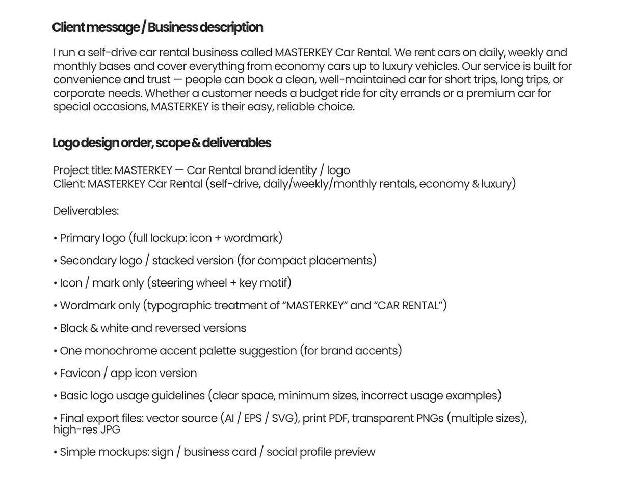 Masterkey Car Rental Logo Design & Brand Guideline Image 0