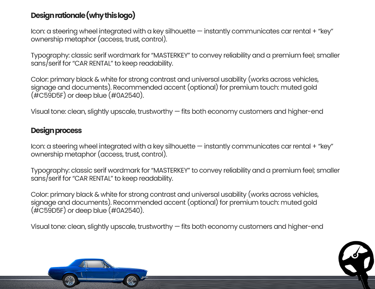 Masterkey Car Rental Logo Design & Brand Guideline Image 2