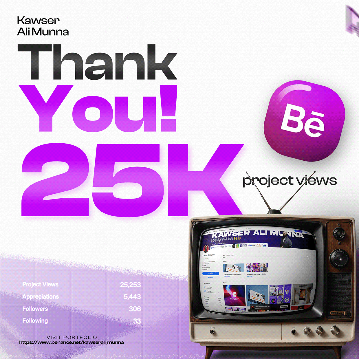 25K Behance Project View | Kawser Ali Munna