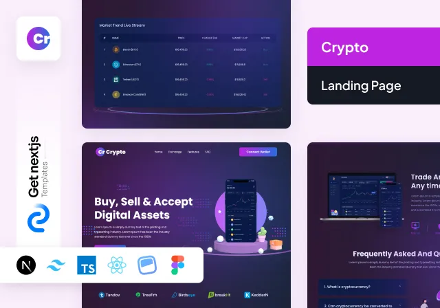 Crypto Free NextJs Landing Page Template 