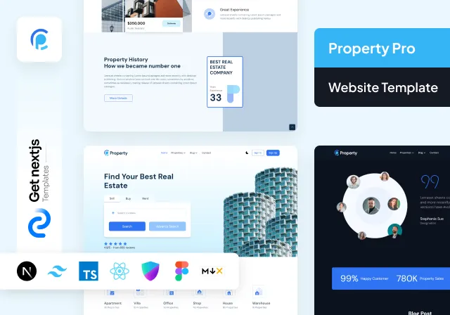 Property Pro NextJS Website Template for Real Estate Businesses