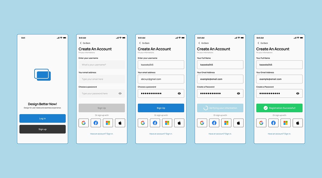 Minimal Sign Up Flow. Image 0
