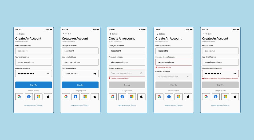 Minimal Sign Up Flow. Image 1