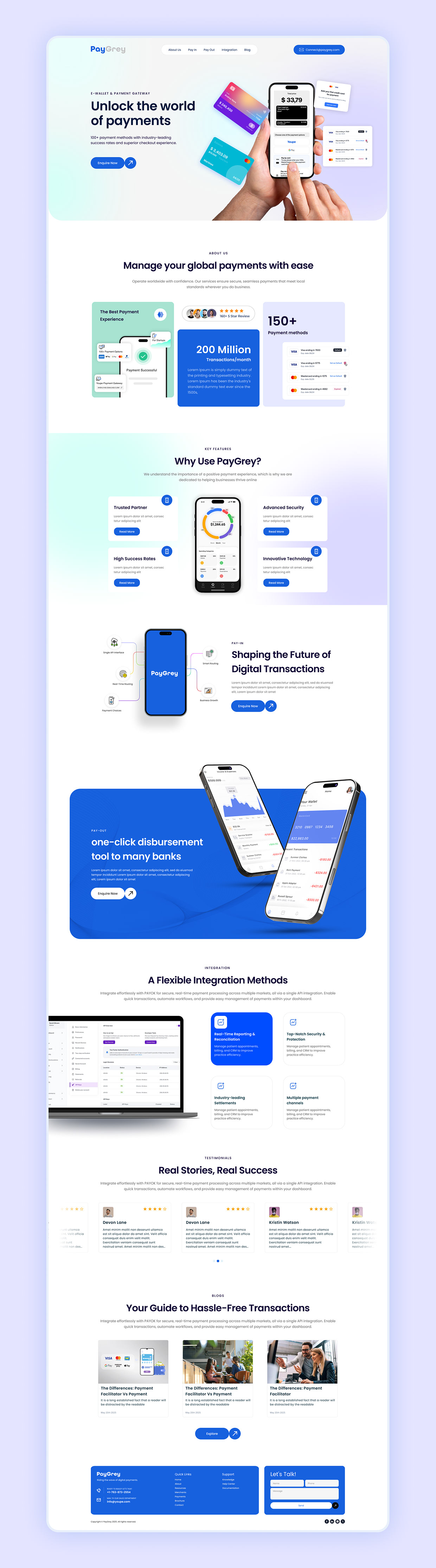 PayGrey E-Wallet & Payment Landing Page UI/UX Design Image 1