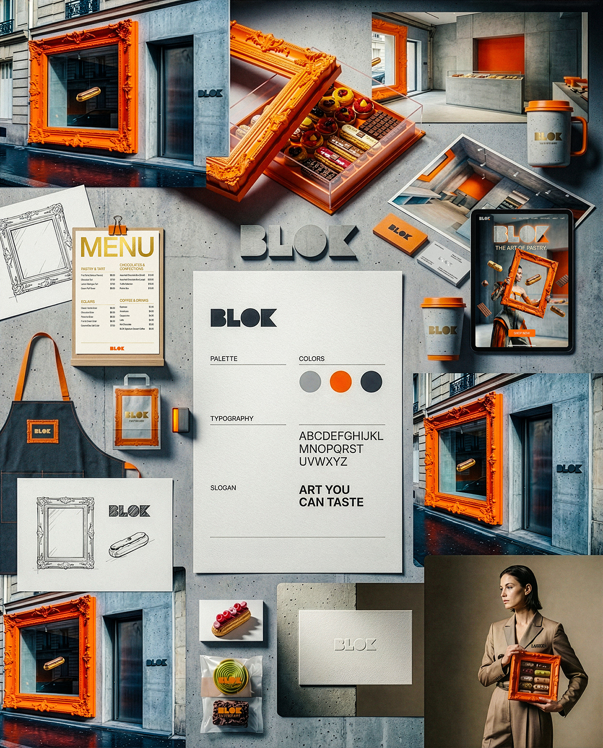 BLOK – Luxury Éclair Branding | Art Pastry Concept Image 8