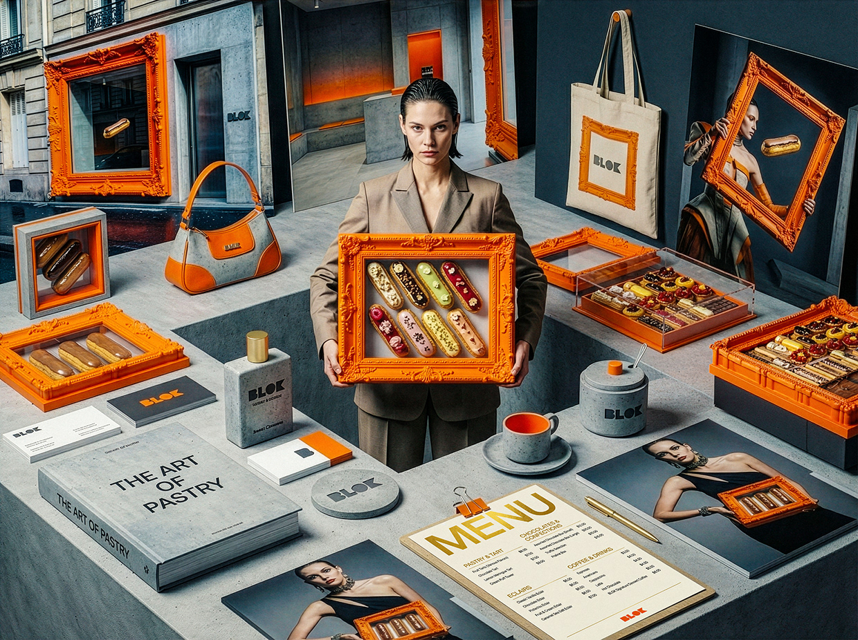 BLOK – Luxury Éclair Branding | Art Pastry Concept Image 9