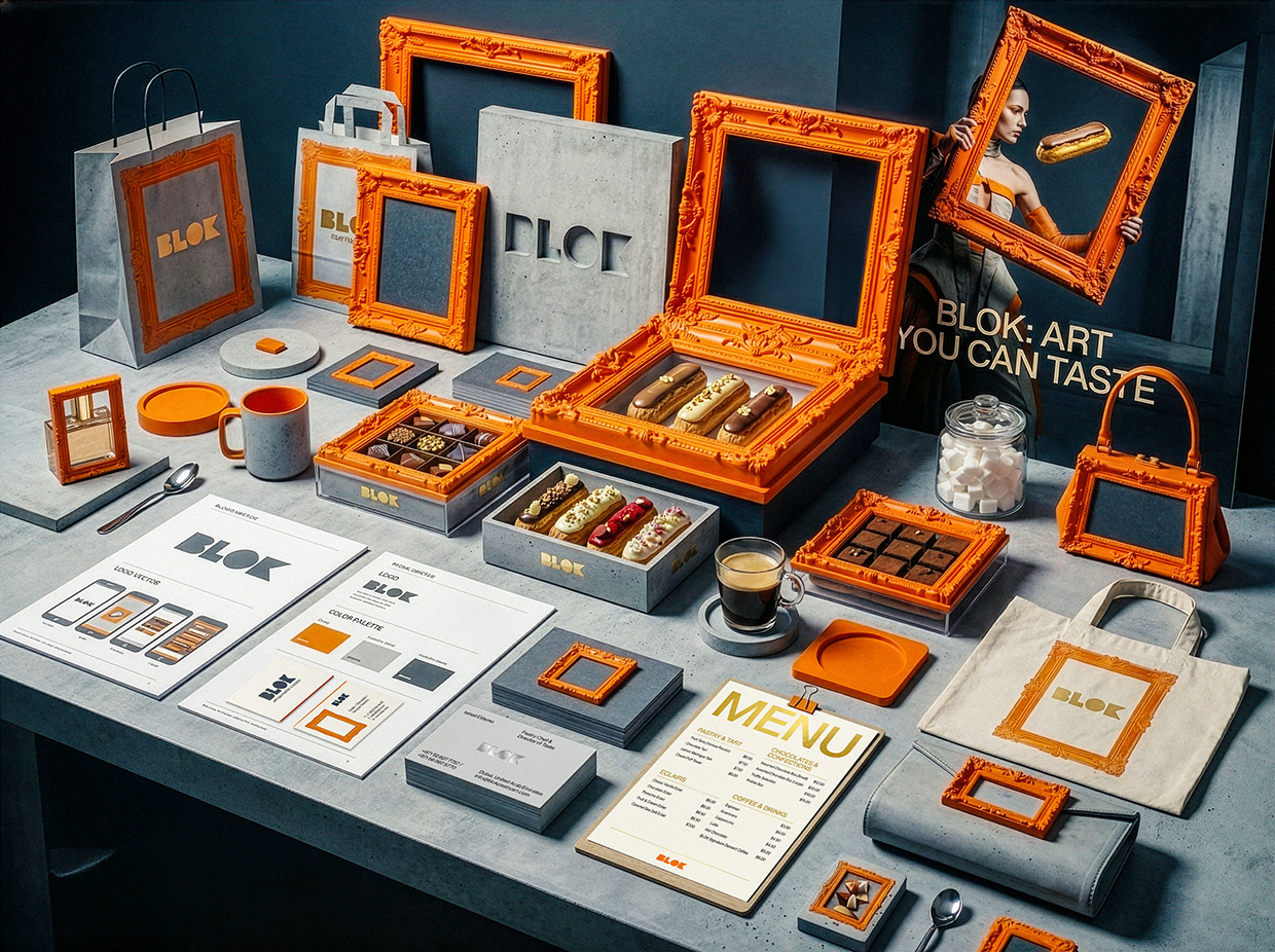 BLOK – Luxury Éclair Branding | Art Pastry Concept Image 13