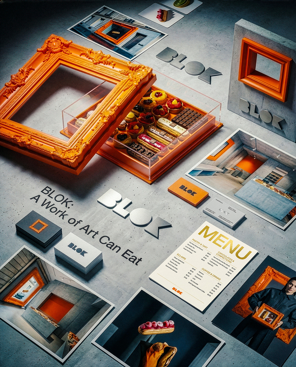BLOK – Luxury Éclair Branding | Art Pastry Concept Image 21