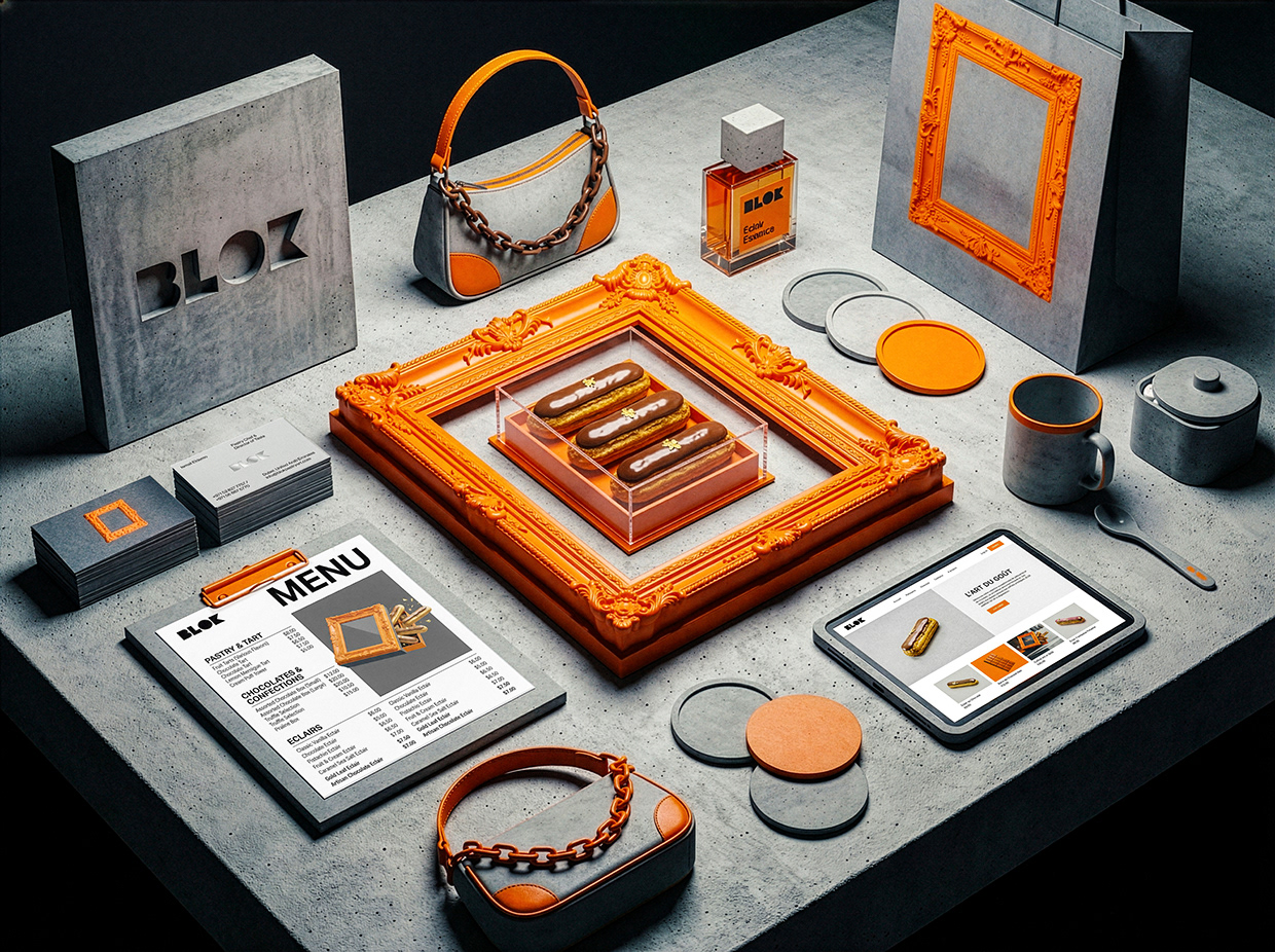 BLOK – Luxury Éclair Branding | Art Pastry Concept Image 23