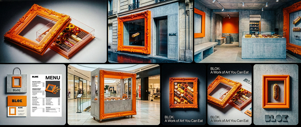 BLOK – Luxury Éclair Branding | Art Pastry Concept Image 24