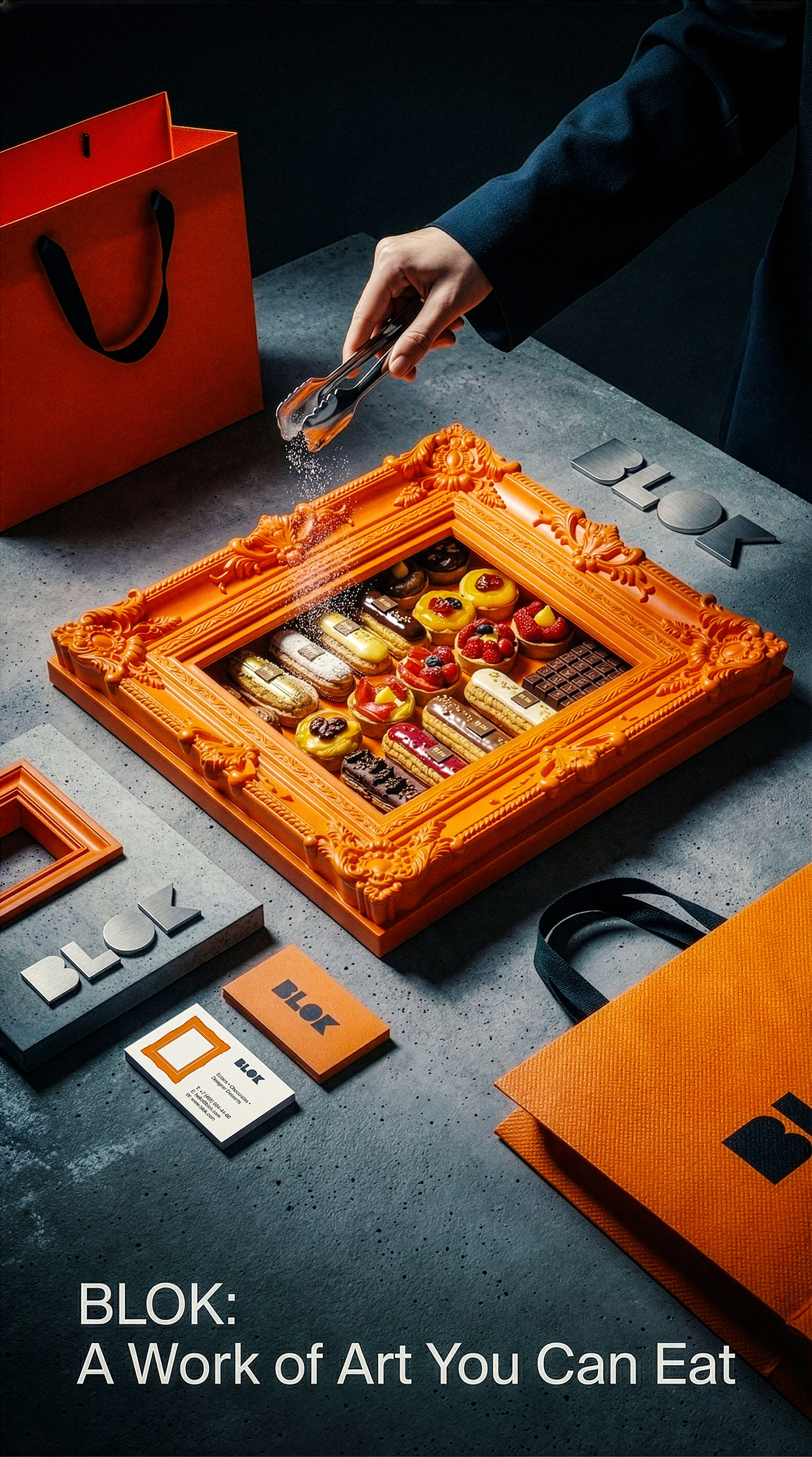 BLOK – Luxury Éclair Branding | Art Pastry Concept Image 25