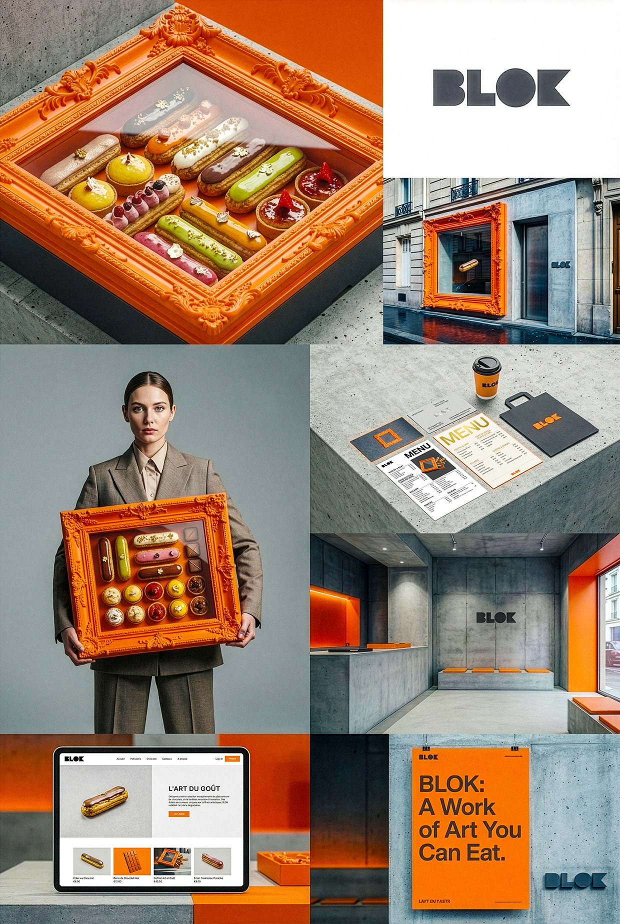 BLOK – Luxury Éclair Branding | Art Pastry Concept Image 26