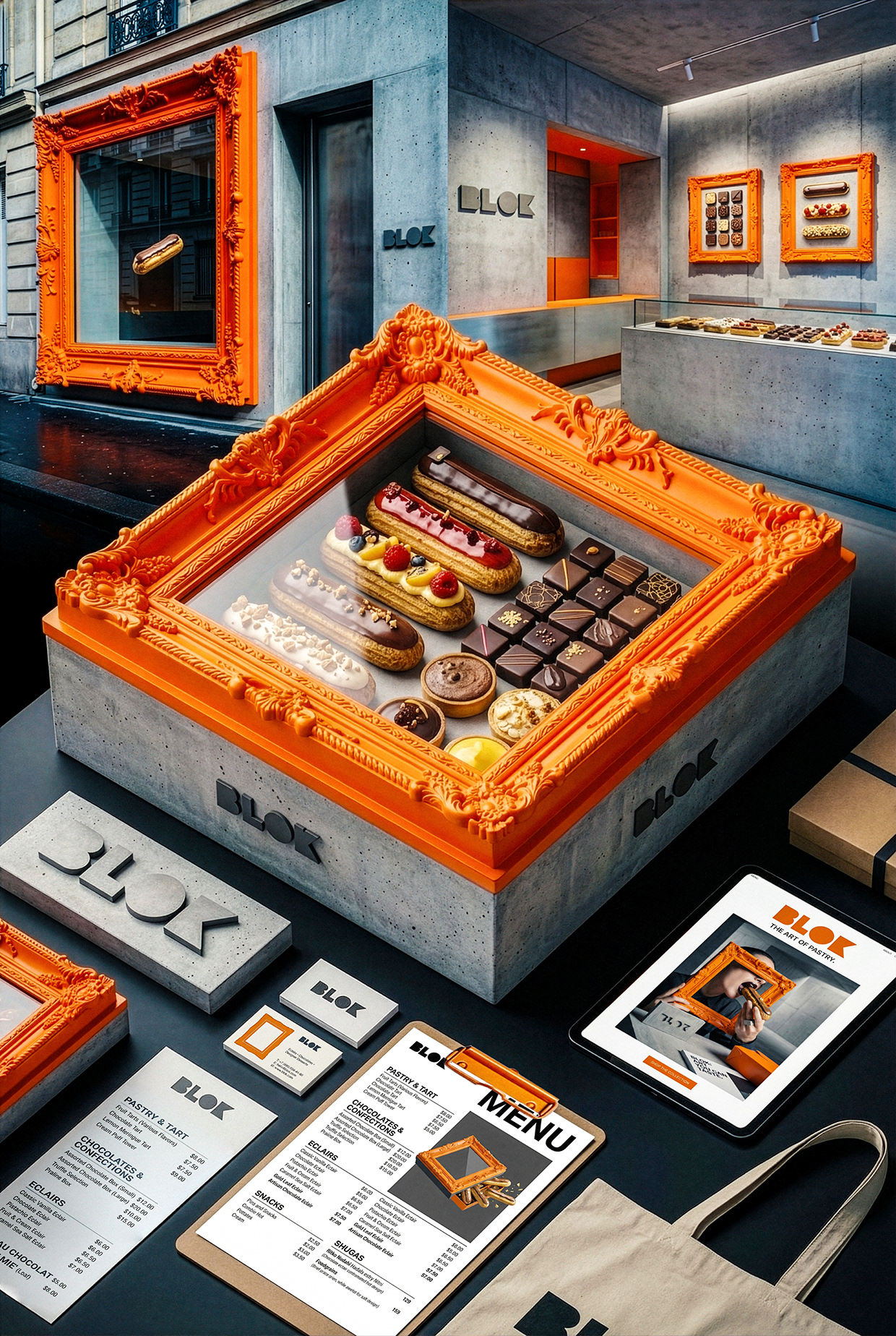 BLOK – Luxury Éclair Branding | Art Pastry Concept Image 27