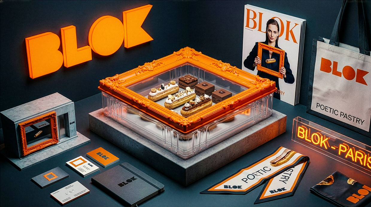 BLOK – Luxury Éclair Branding | Art Pastry Concept Image 32